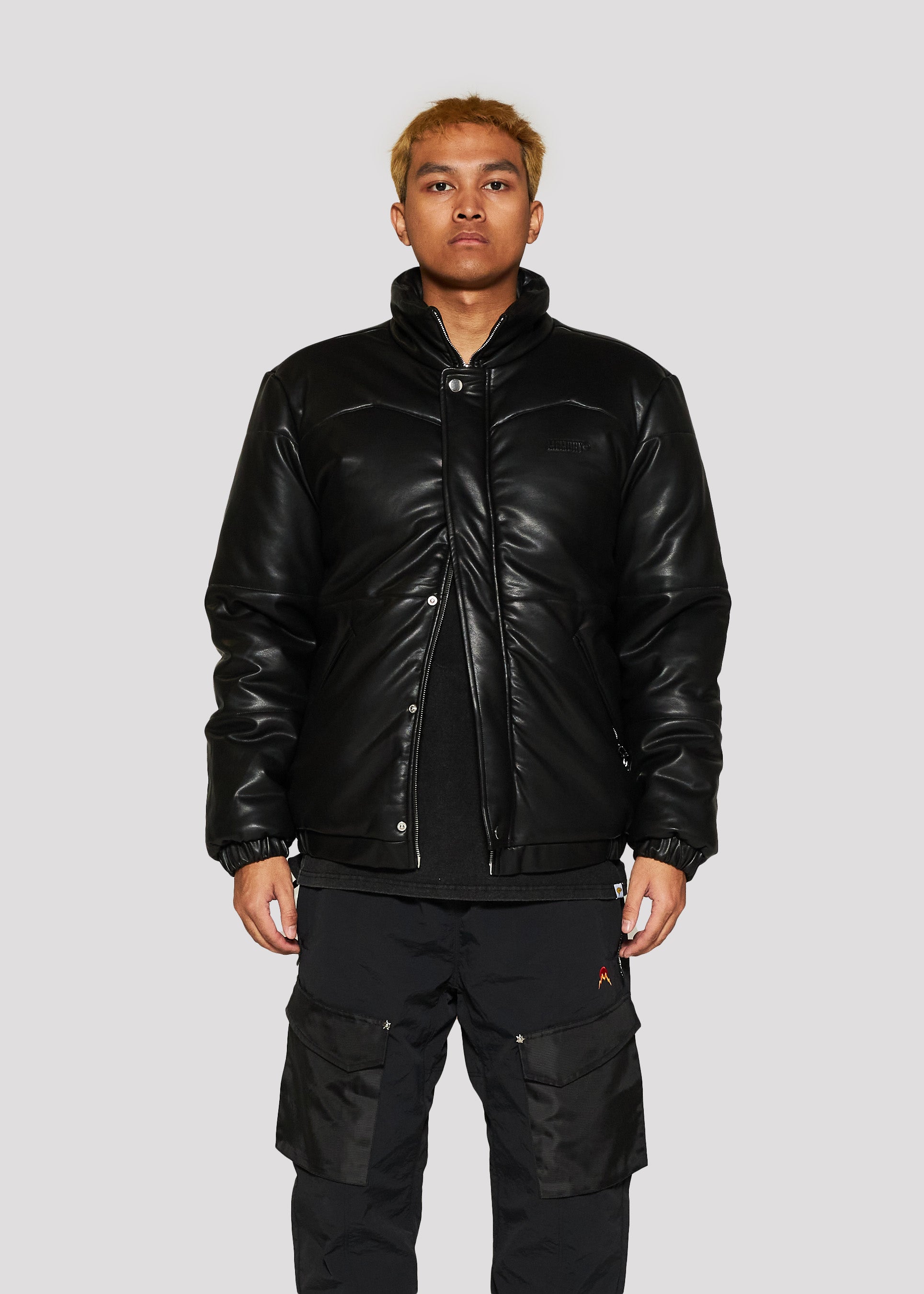 Leather Down Jacket (Black)