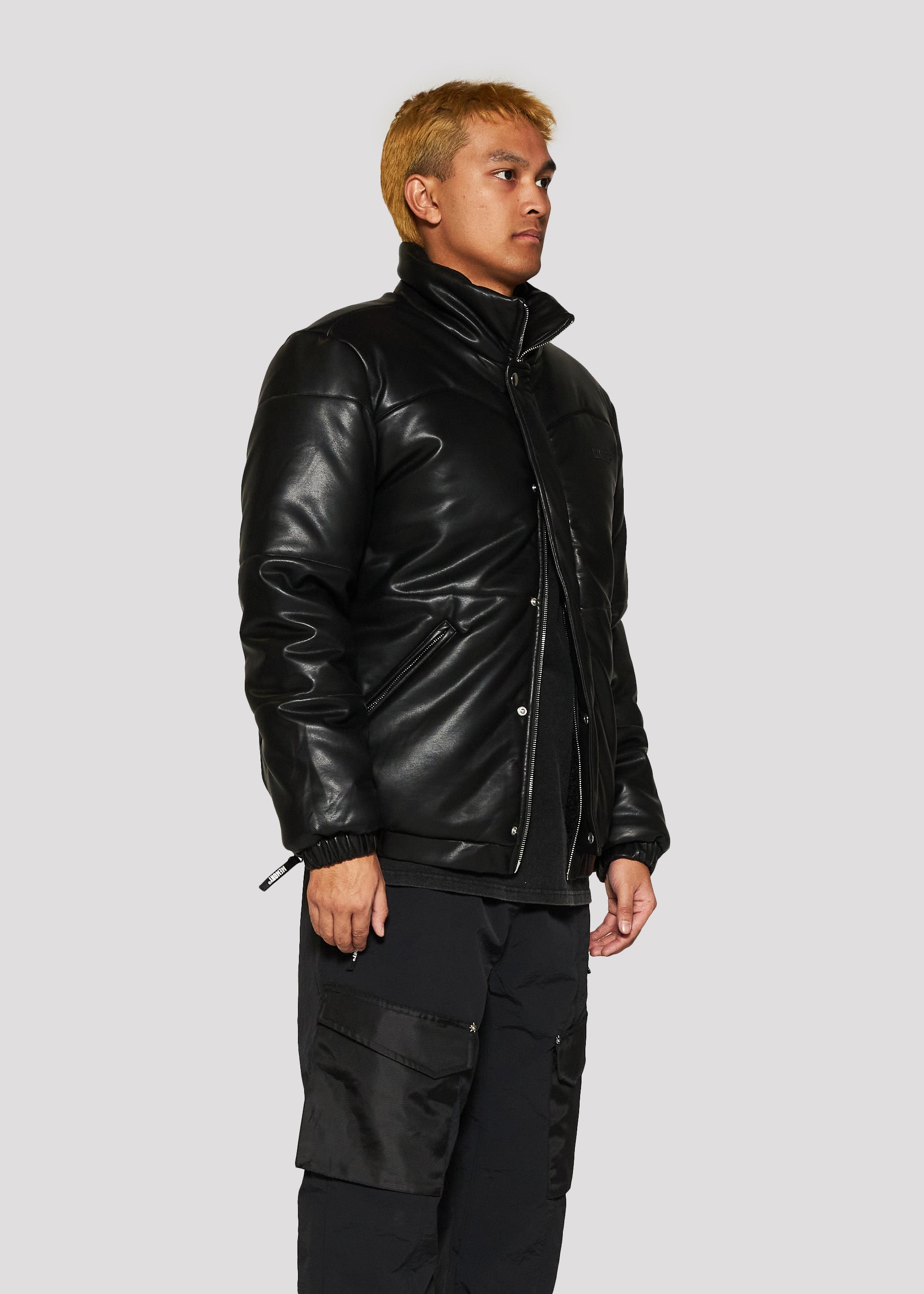 Leather Down Jacket (Black)
