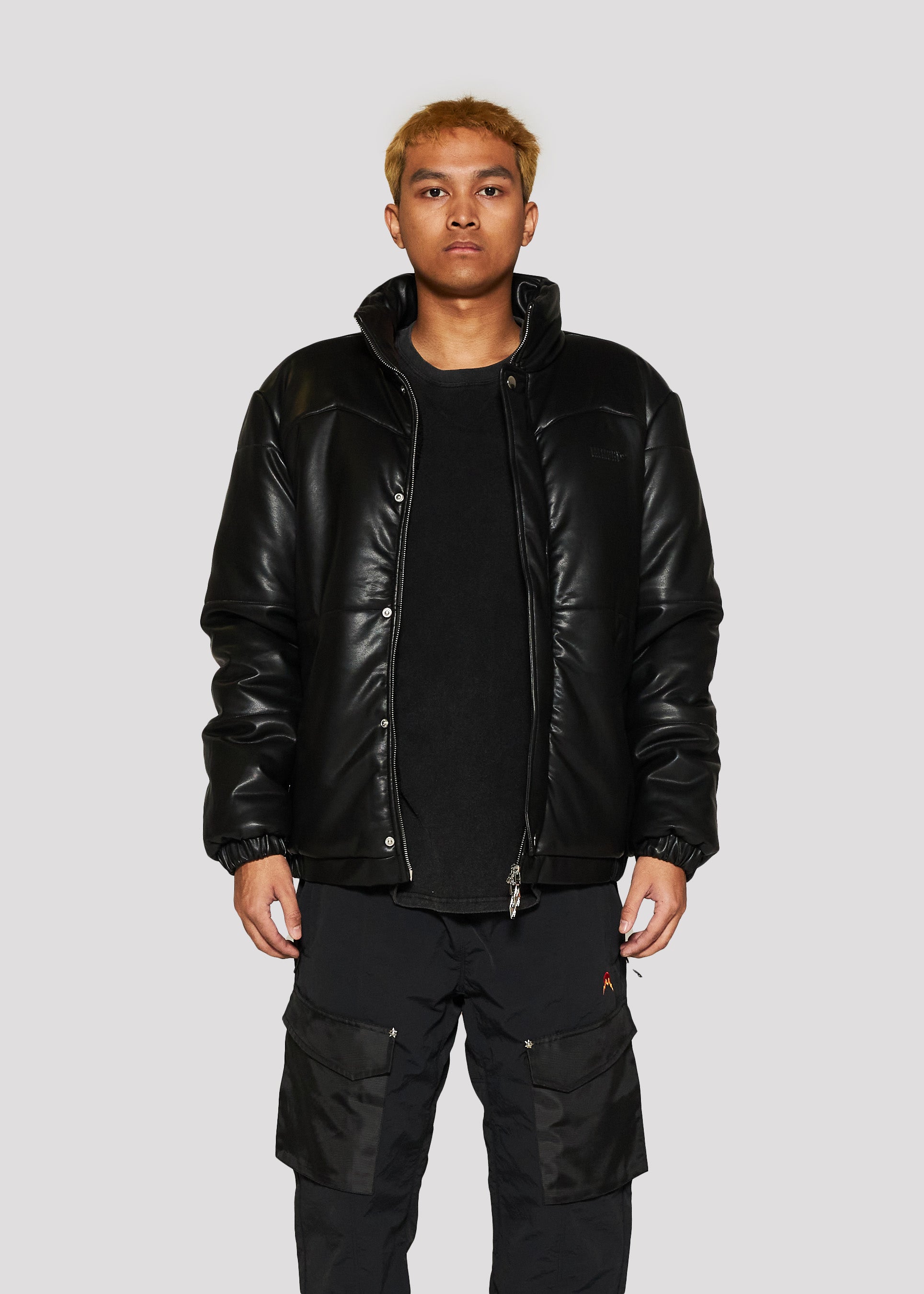 Leather Down Jacket (Black)