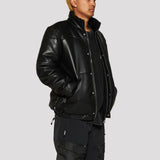 Leather Down Jacket (Black)