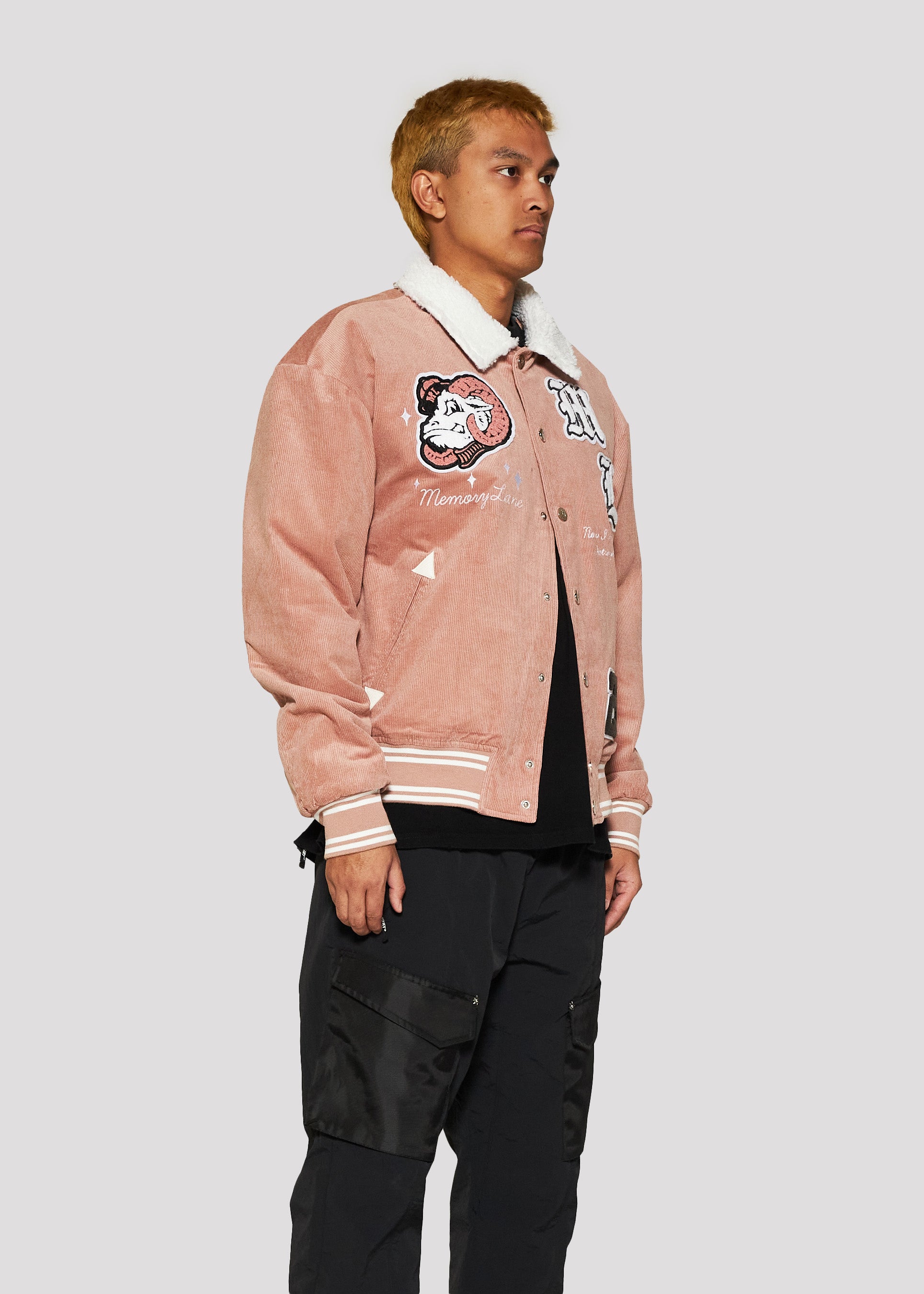 Ramsy Letterman Jacket (Dust Pink)