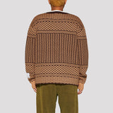 Shemagh Knit Cardigan (Olive/Dust Pink)