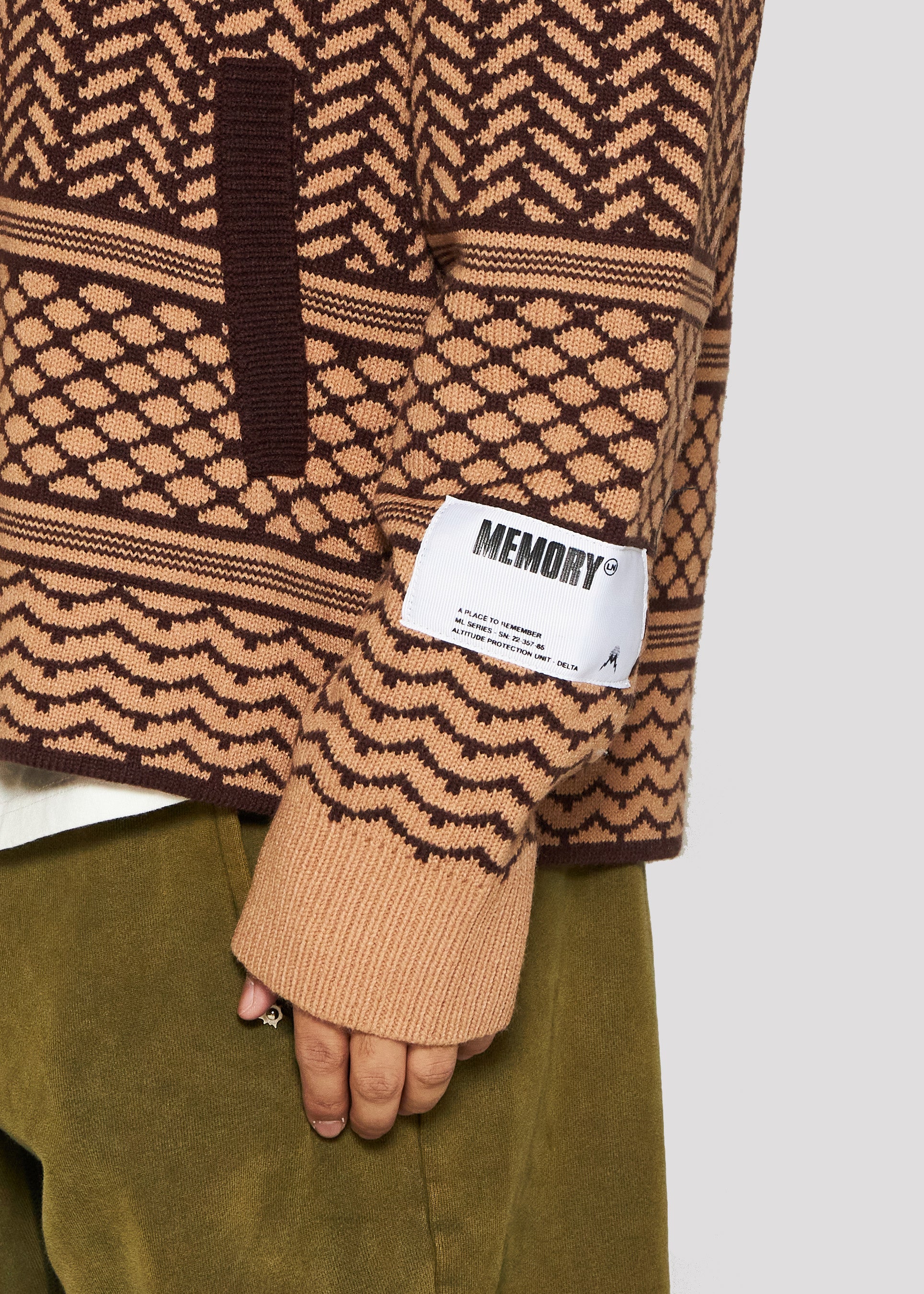 Shemagh Knit Cardigan (Olive/Dust Pink)