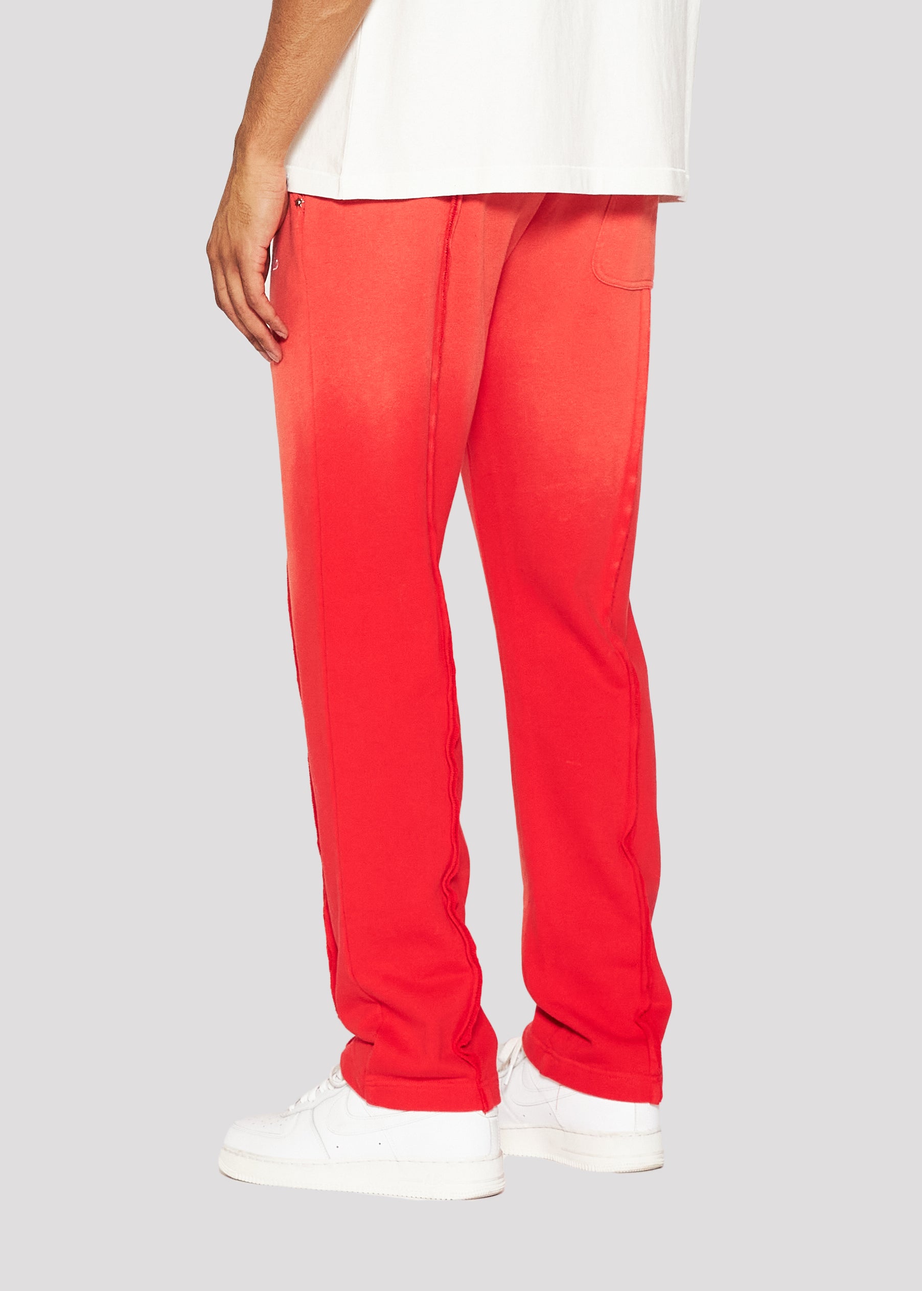 Raw Split Seam Pant (Red)
