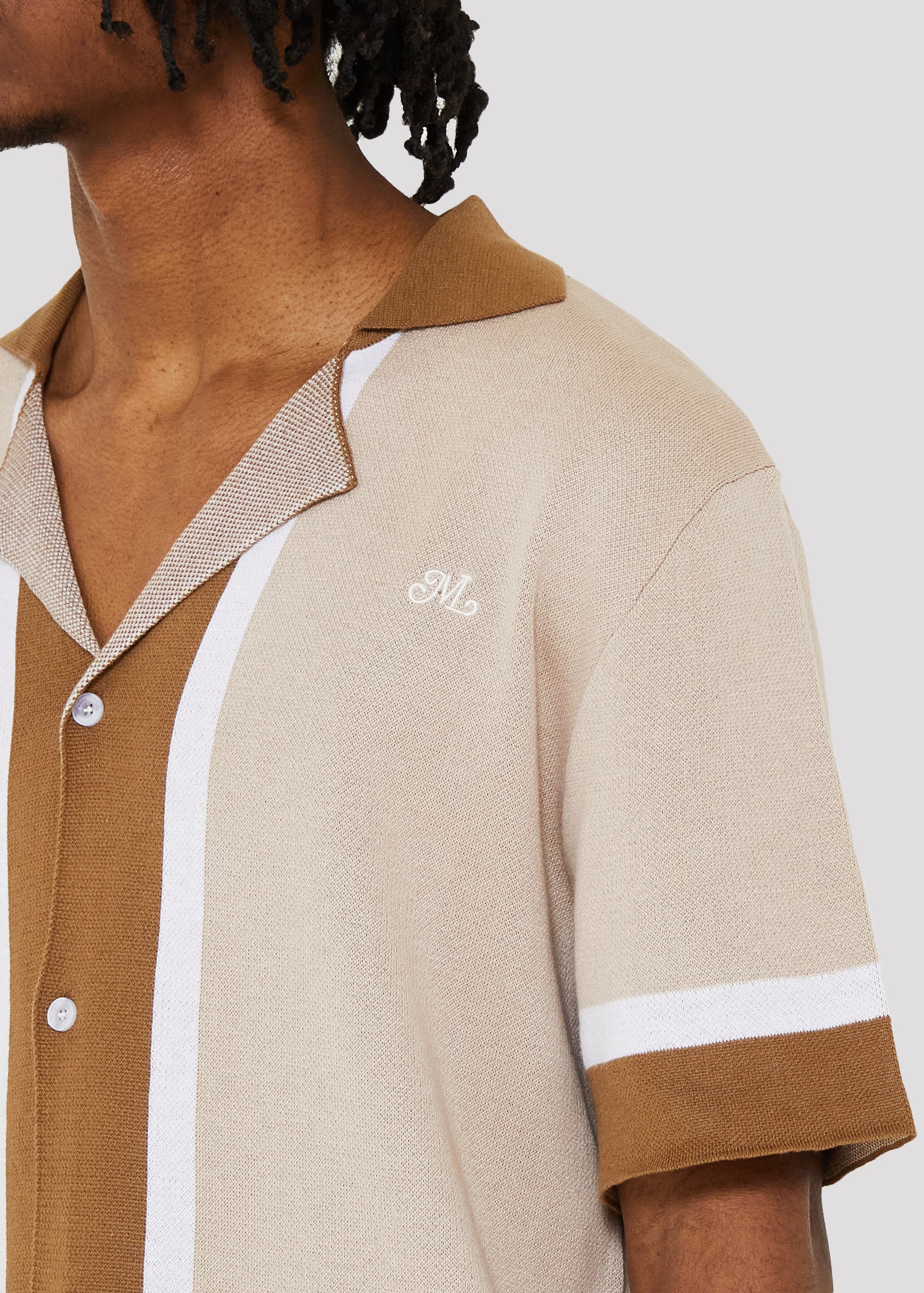 The Lanes Sweater Knit Shirt (Dust Pink)