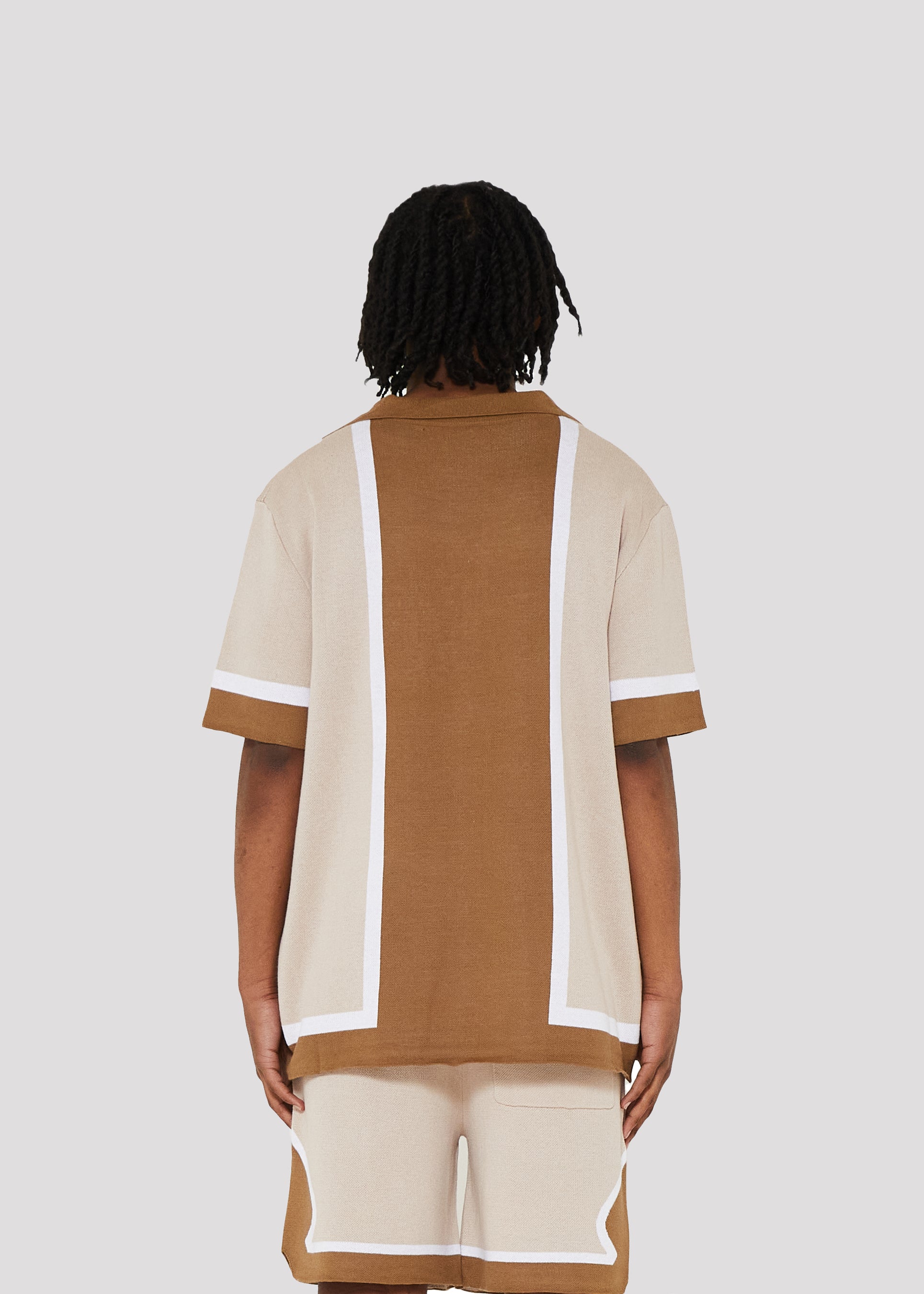 The Lanes Sweater Knit Shirt (Dust Pink)