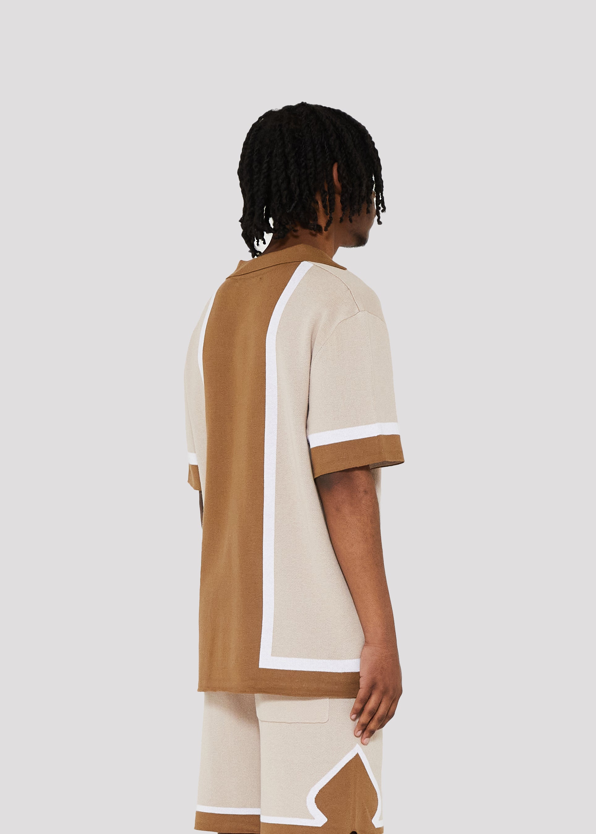 The Lanes Sweater Knit Shirt (Dust Pink)