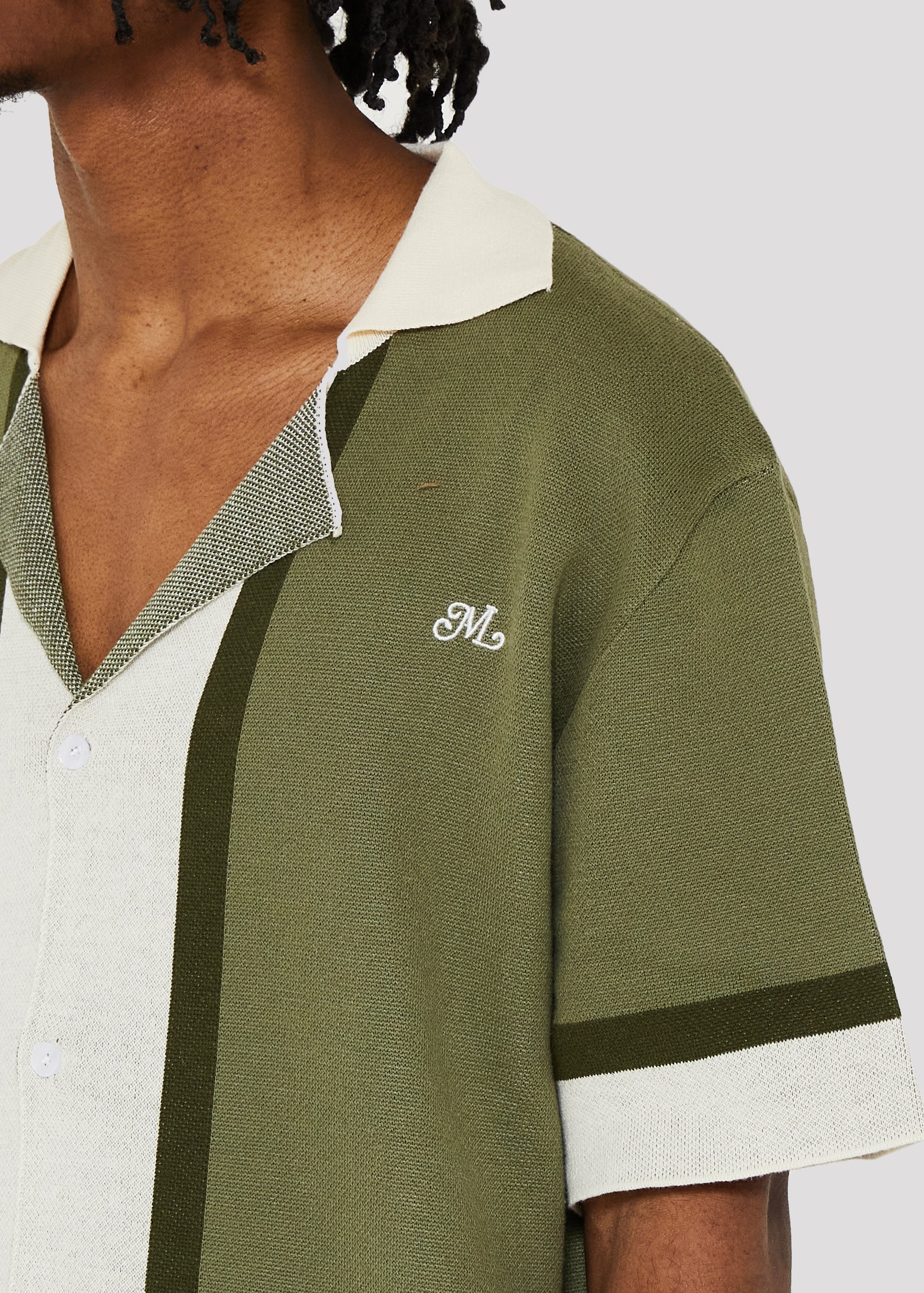 The Lanes Sweater Knit Shirt (Olive)