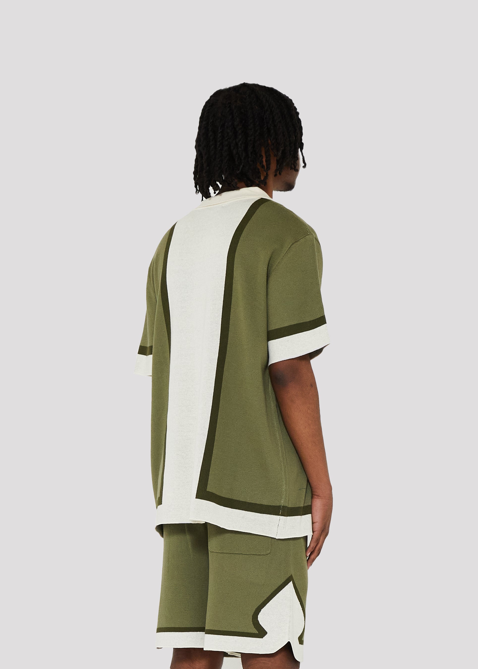 The Lanes Sweater Knit Shirt (Olive)