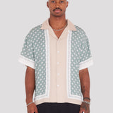 Block Chain Button Down Shirt (Light Salmon)