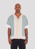 Block Chain Button Down Shirt (Light Salmon)