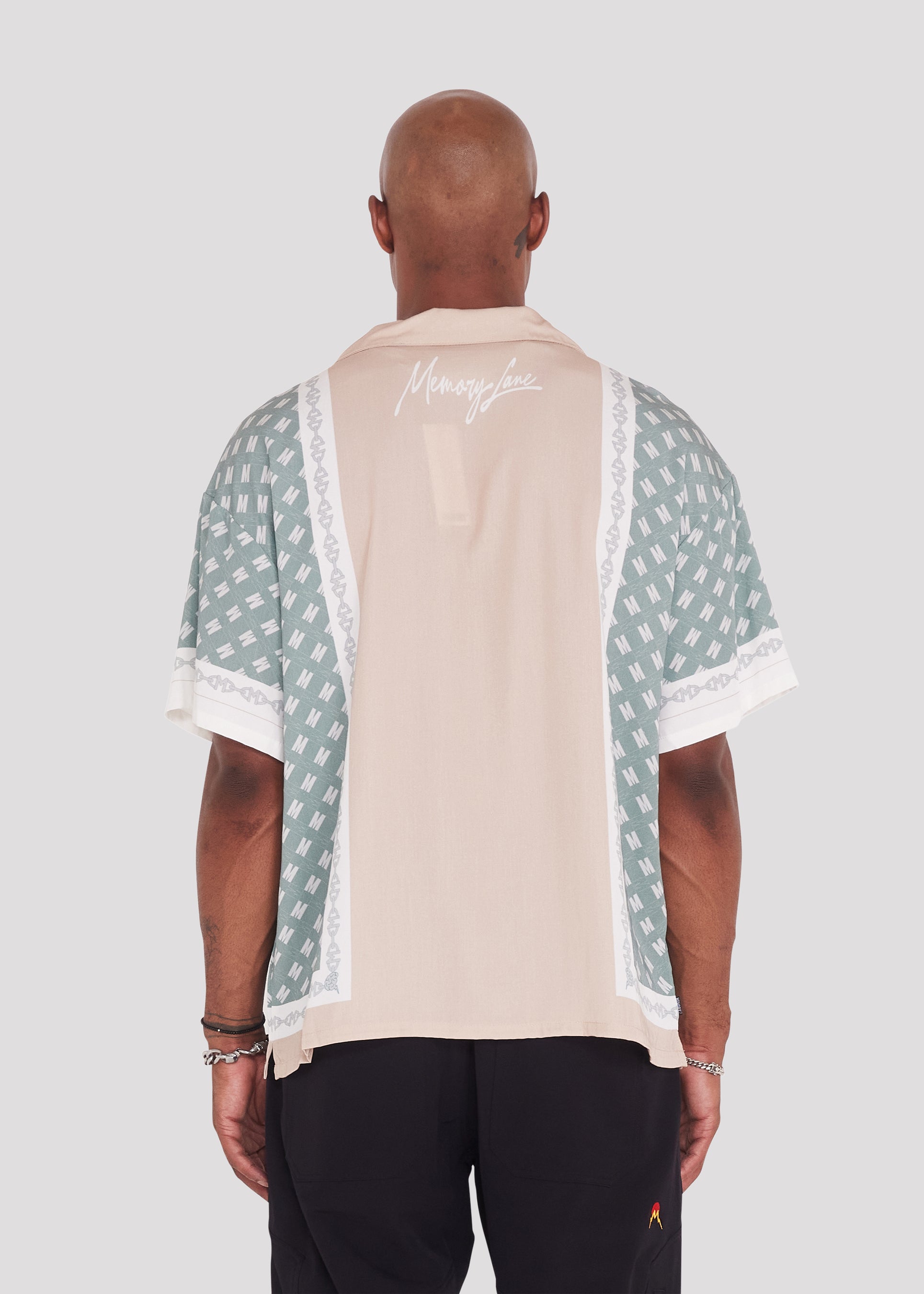 Block Chain Button Down Shirt (Light Salmon)