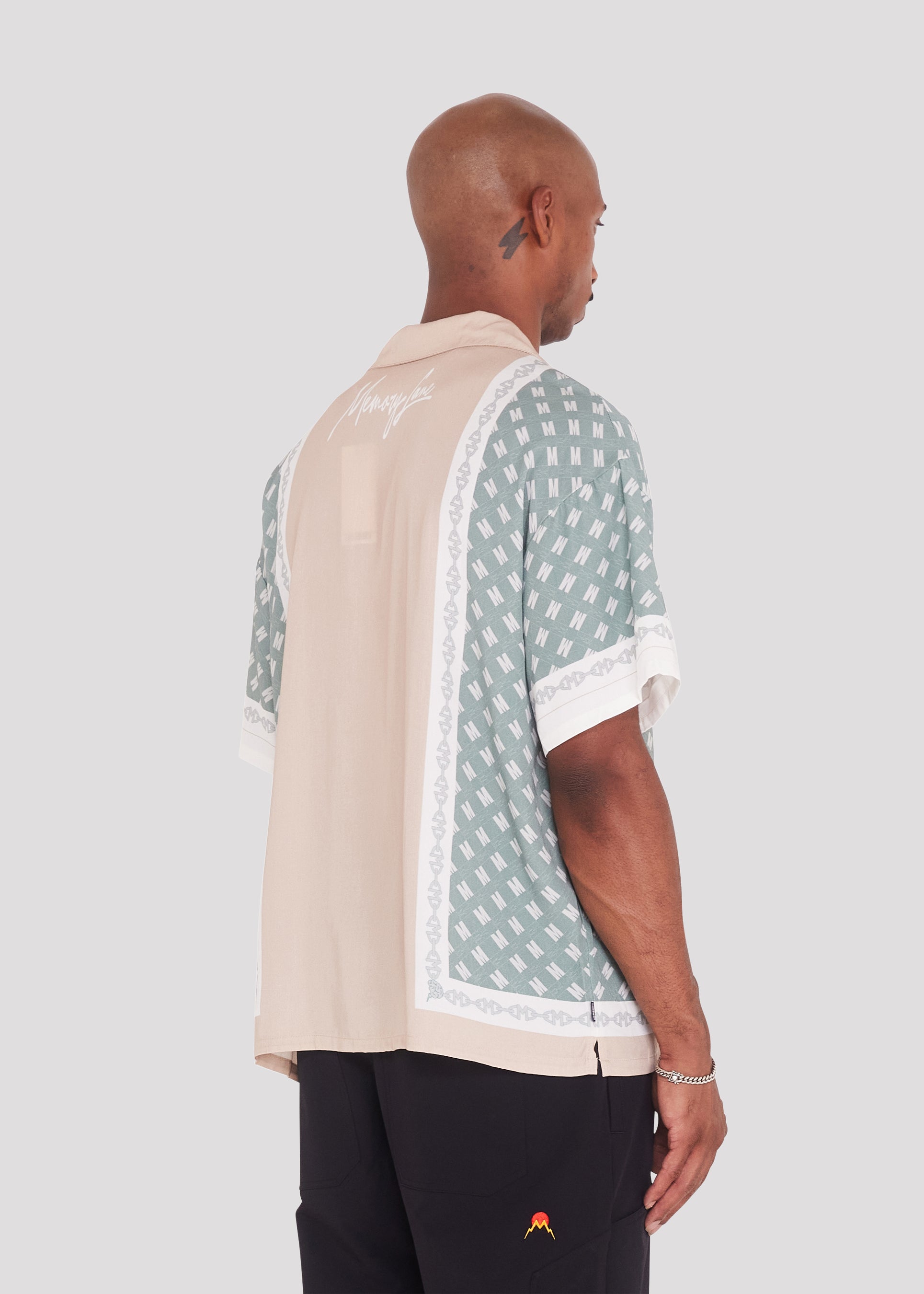 Block Chain Button Down Shirt (Light Salmon)