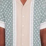 Block Chain Button Down Shirt (Light Salmon)