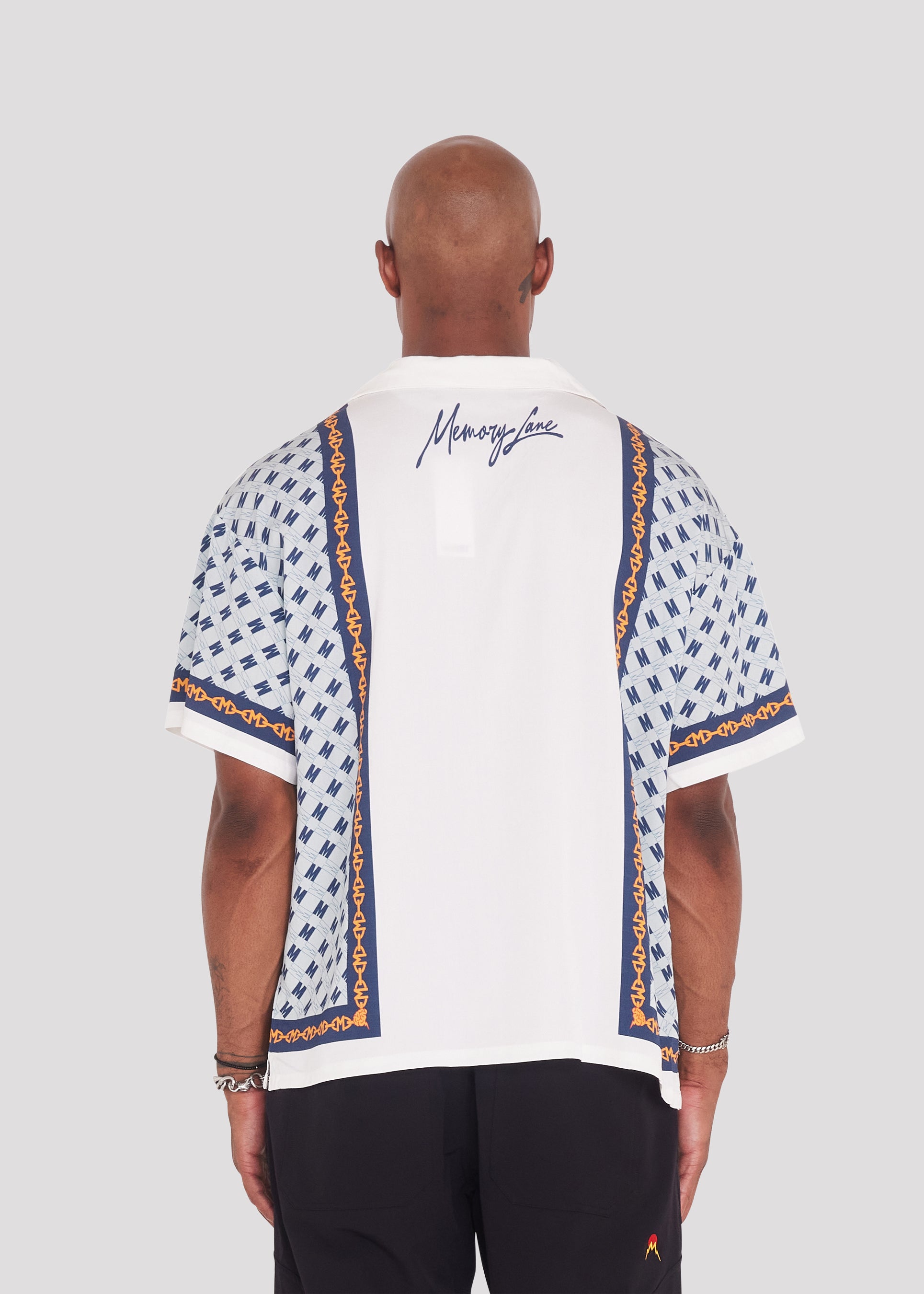 Block Chain Button Down Shirt (White)