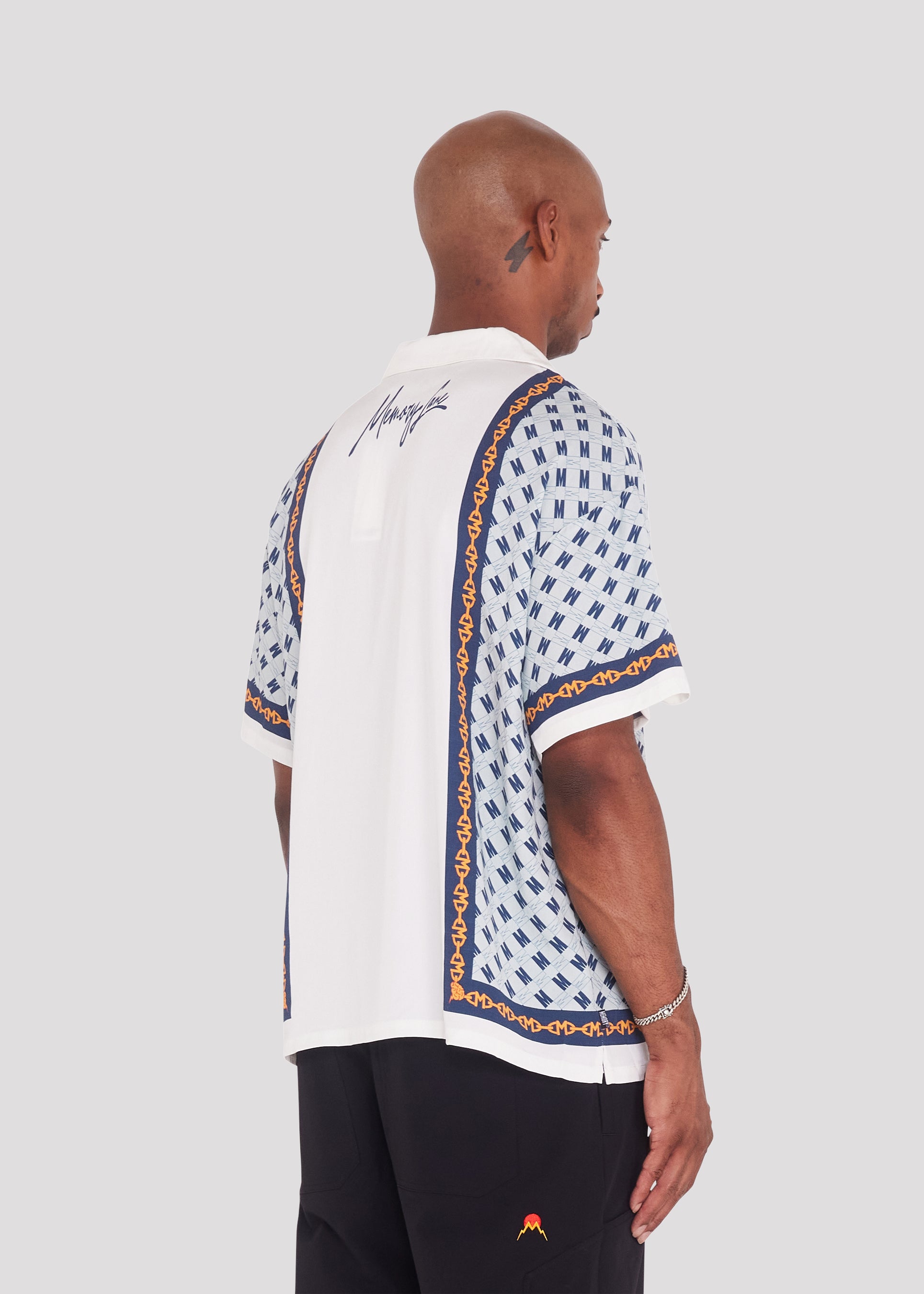 Block Chain Button Down Shirt (White)