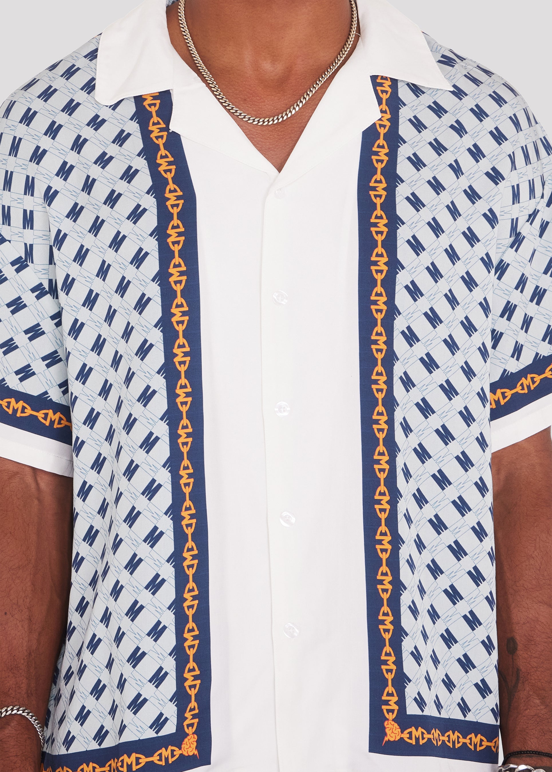 Block Chain Button Down Shirt (White)