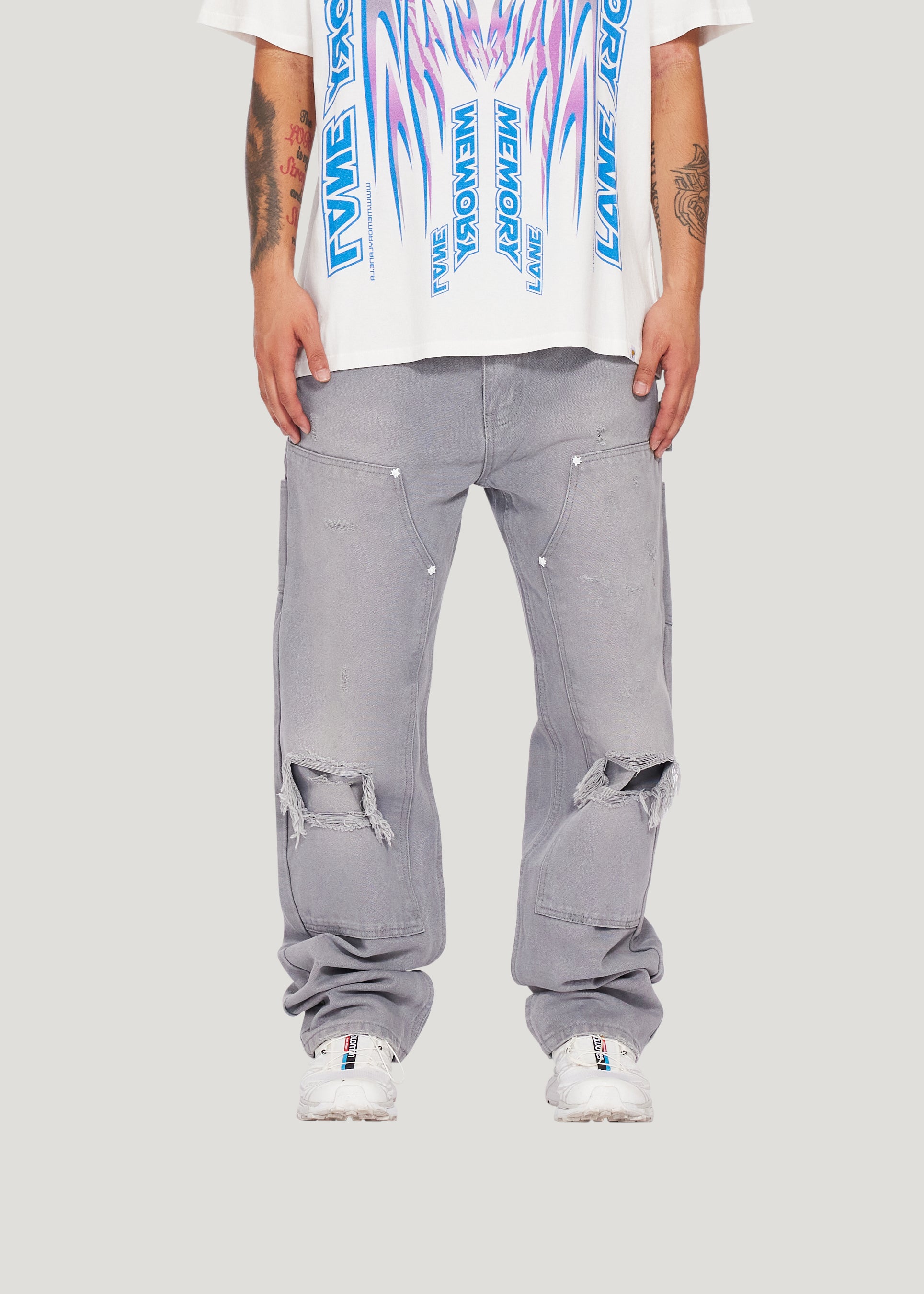 Work Wear Double Knee Pants (Gray)