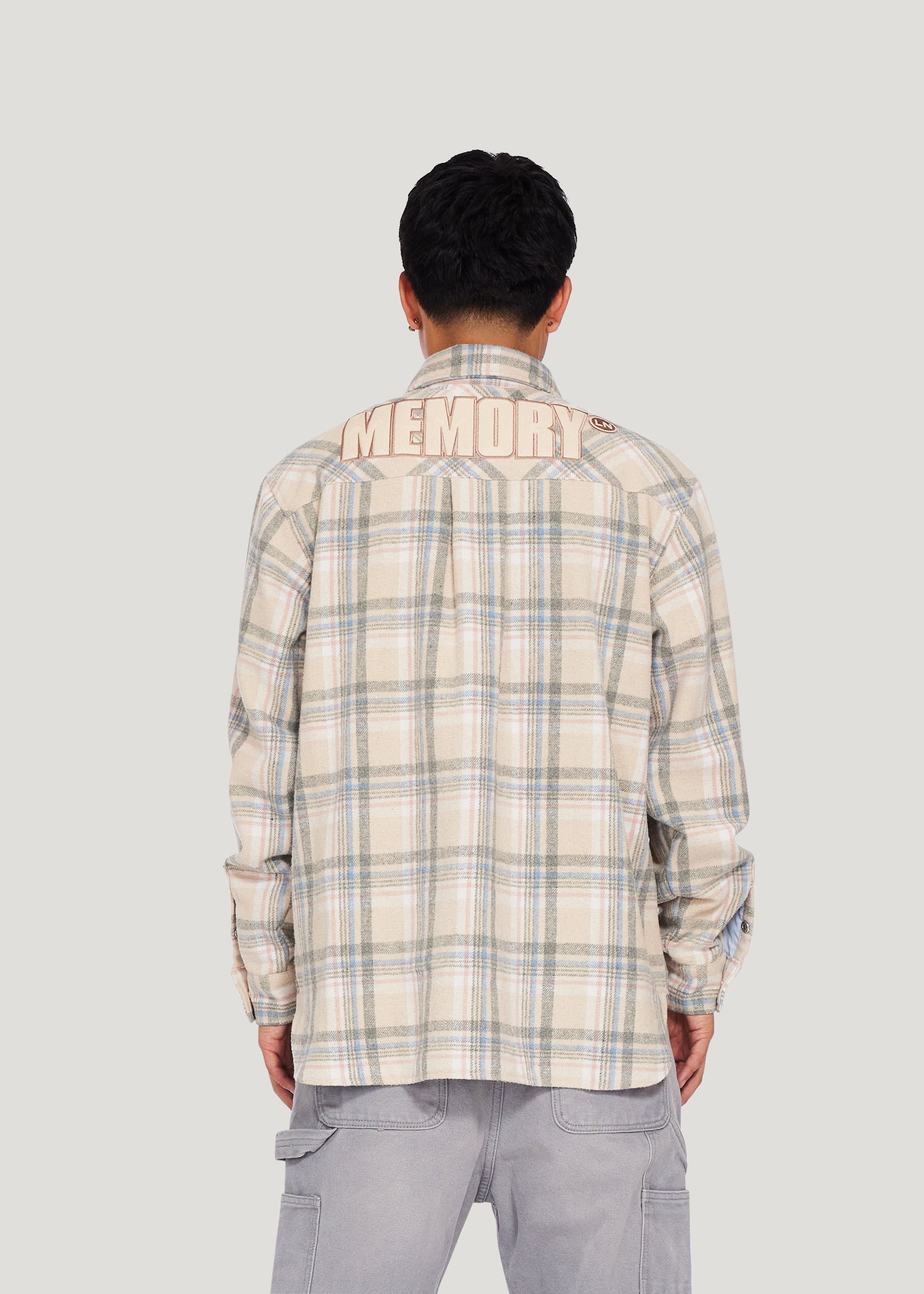 Flannel Shirt Jacket (Khaki)