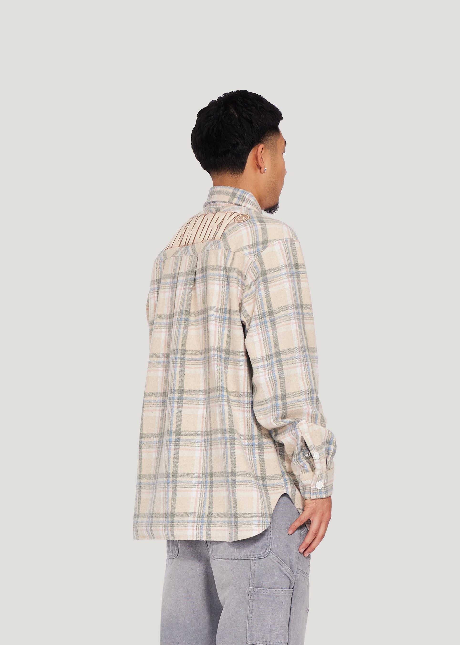 Flannel Shirt Jacket (Khaki)