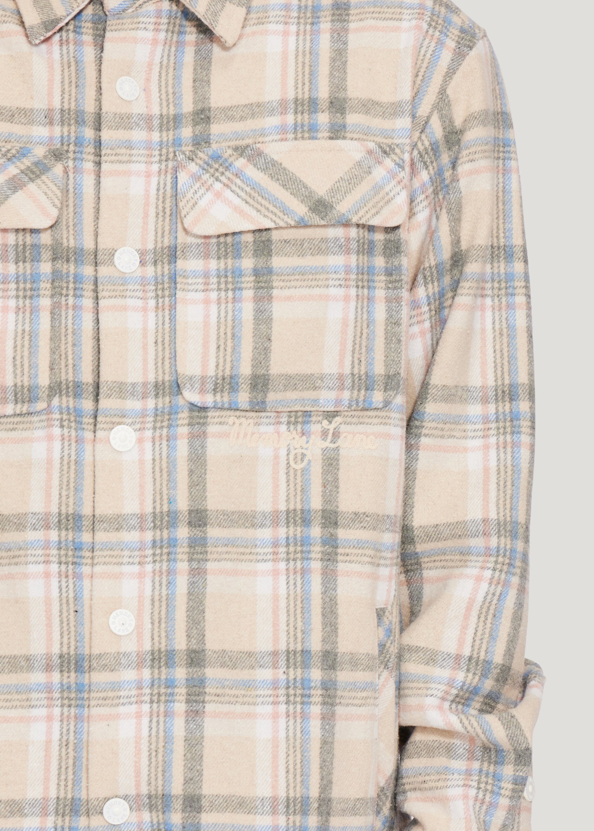 Flannel Shirt Jacket (Khaki)