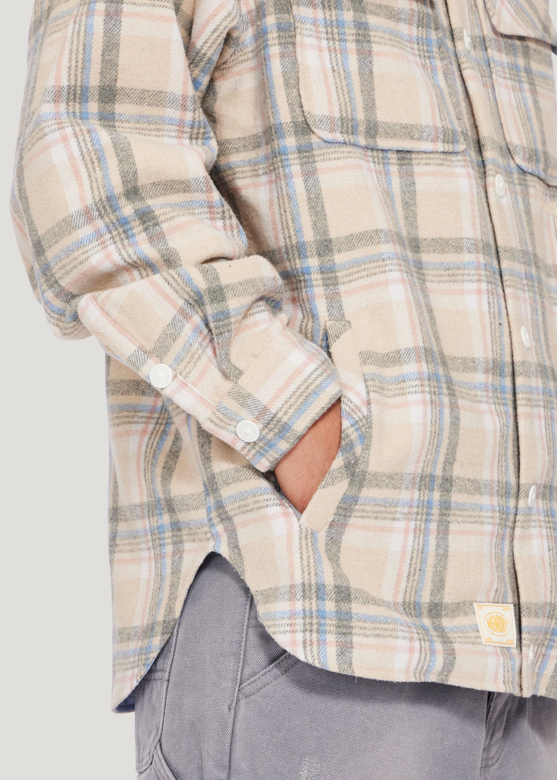 Flannel Shirt Jacket (Khaki)