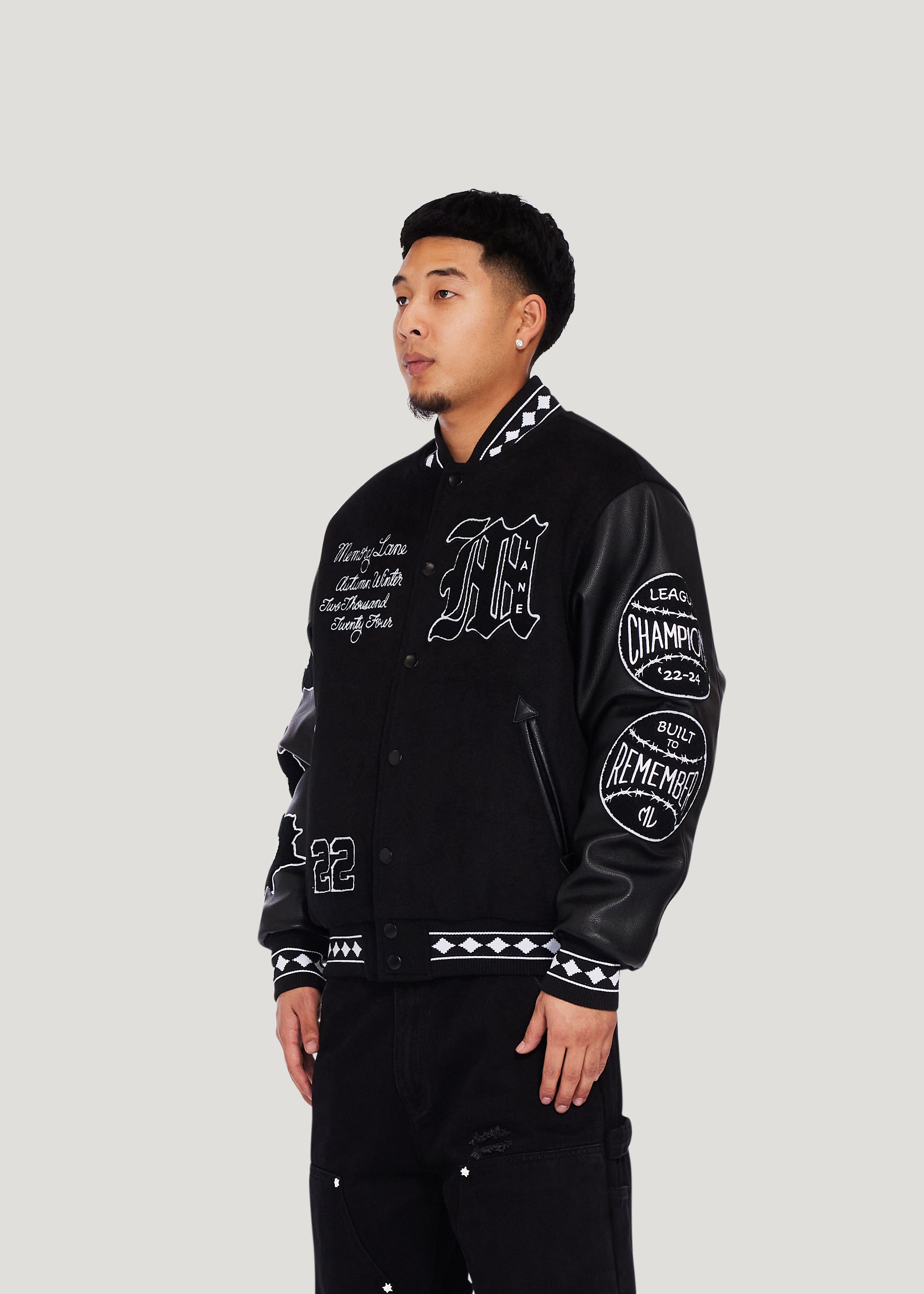 Varsity Letterman Jacket (Black)