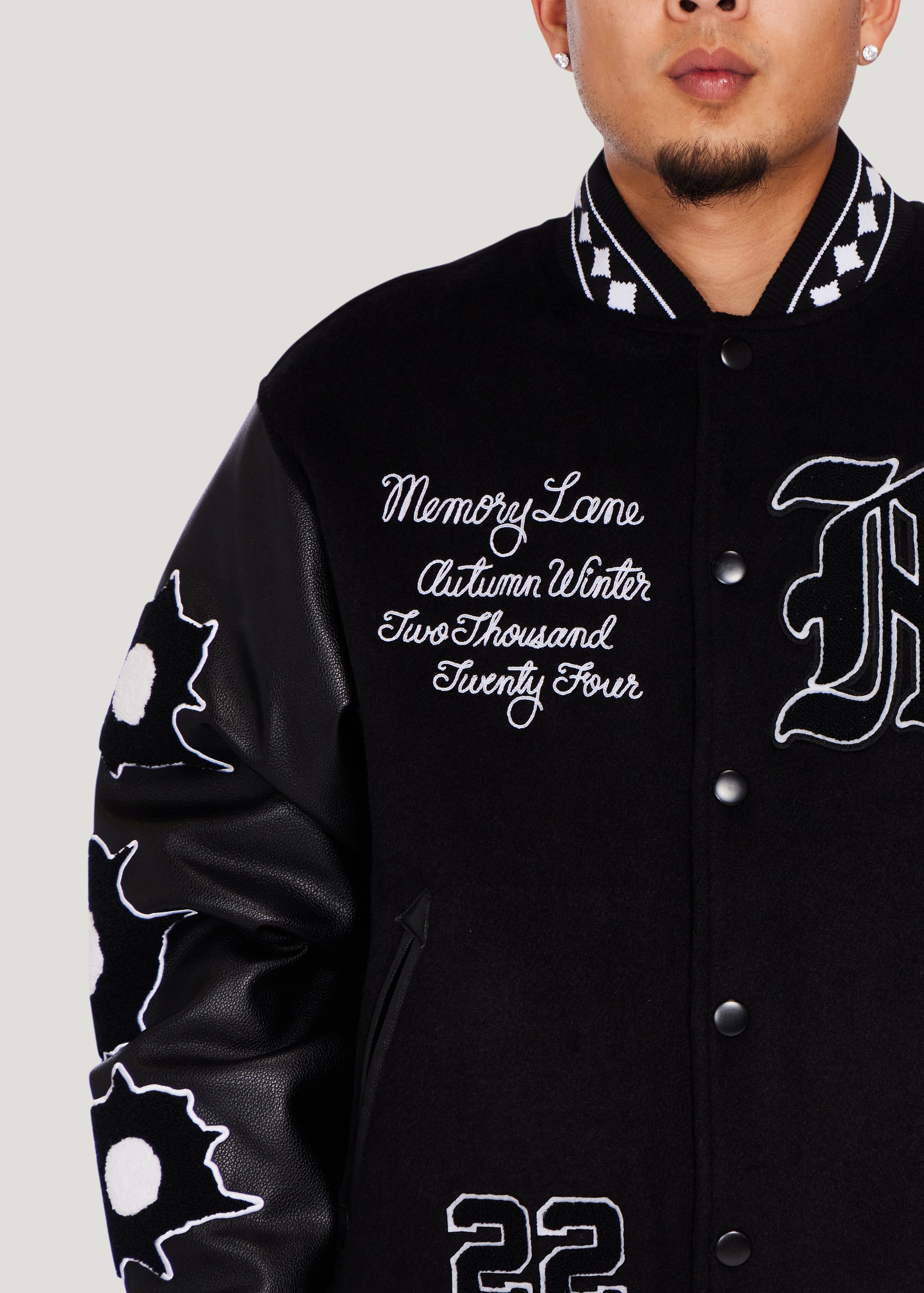 Varsity Letterman Jacket (Black)
