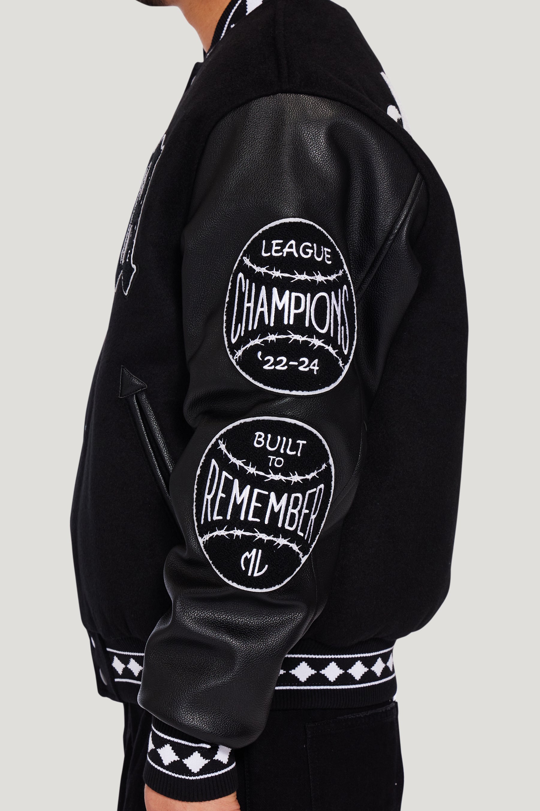 Varsity Letterman Jacket (Black)