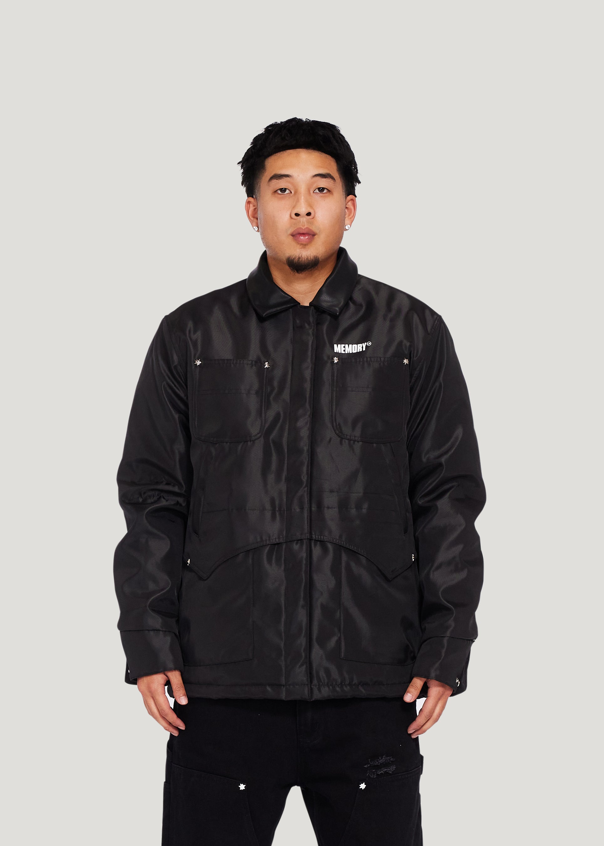 Nylon Oxford Chore Jacket (Black)