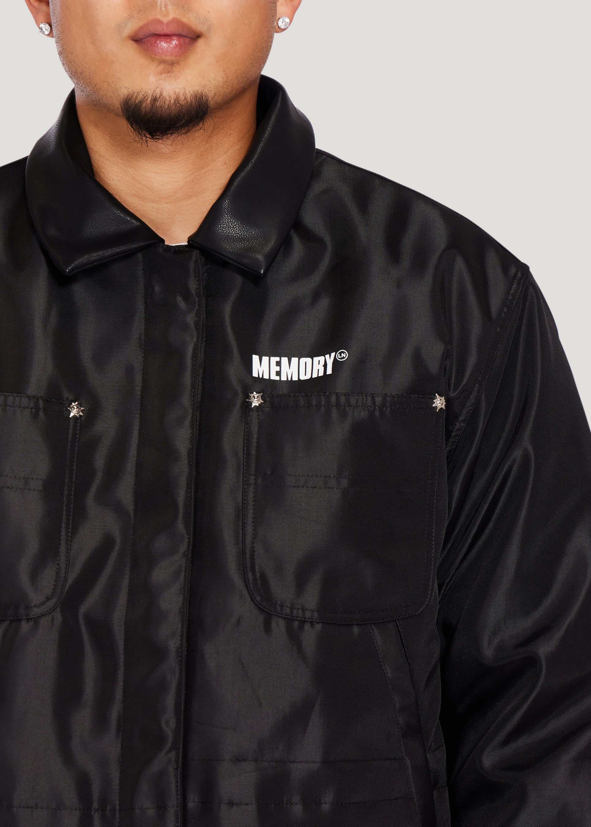 Nylon Oxford Chore Jacket (Black)