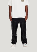 Nylon Leather Double Knee Pant (Black)