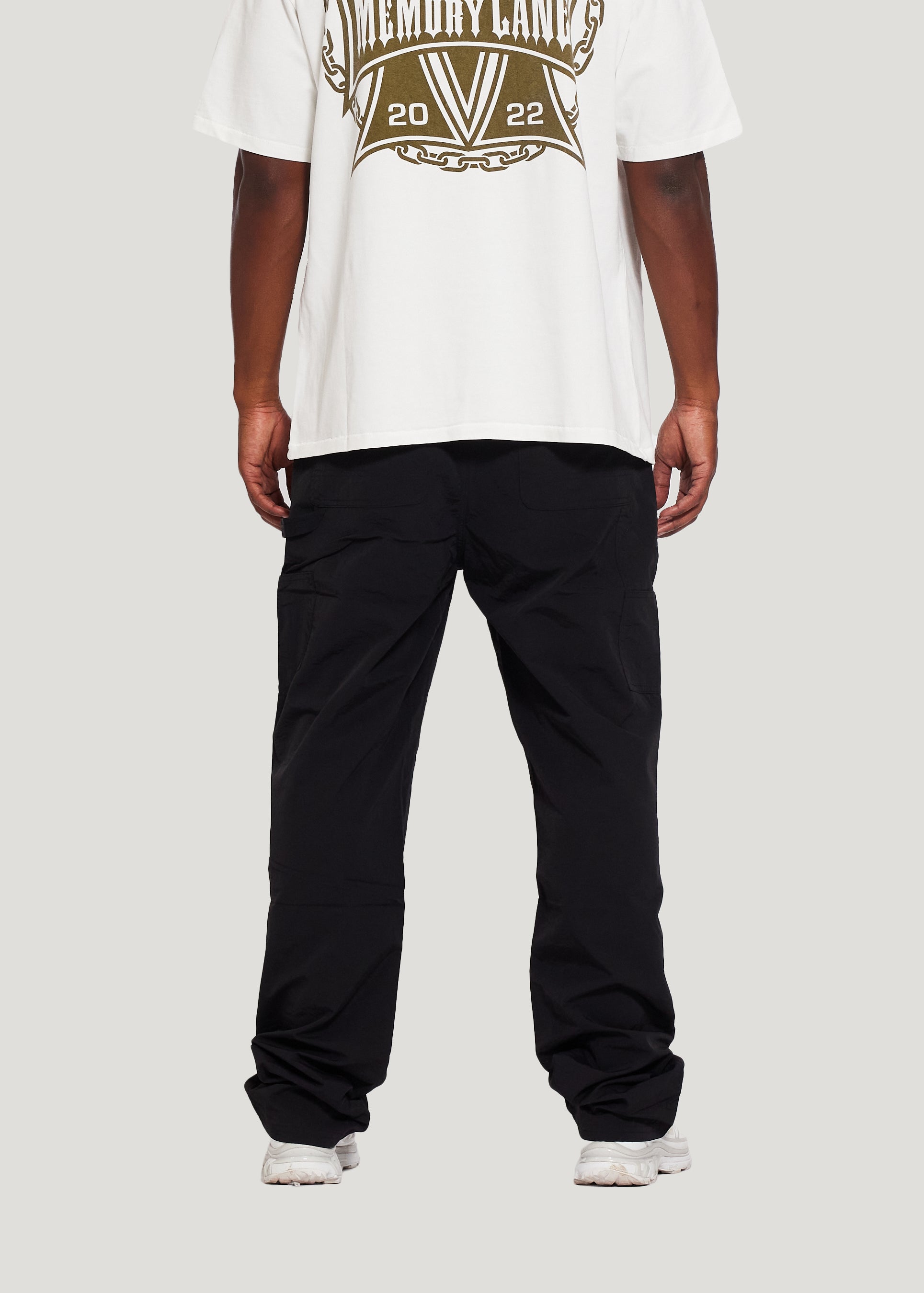 Nylon Leather Double Knee Pant (Black)