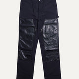 Nylon Leather Double Knee Pant (Black)