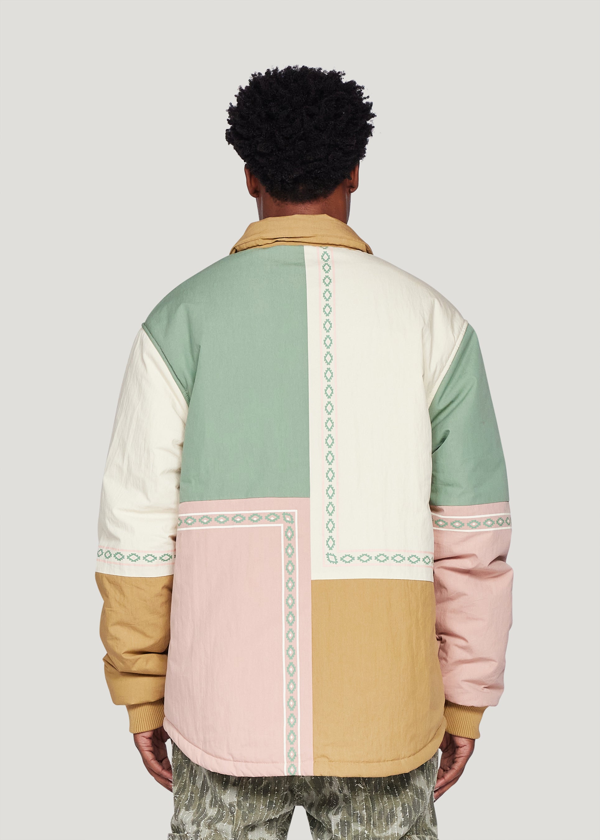 Patchwork Padded Shirt - Multi (Khaki)