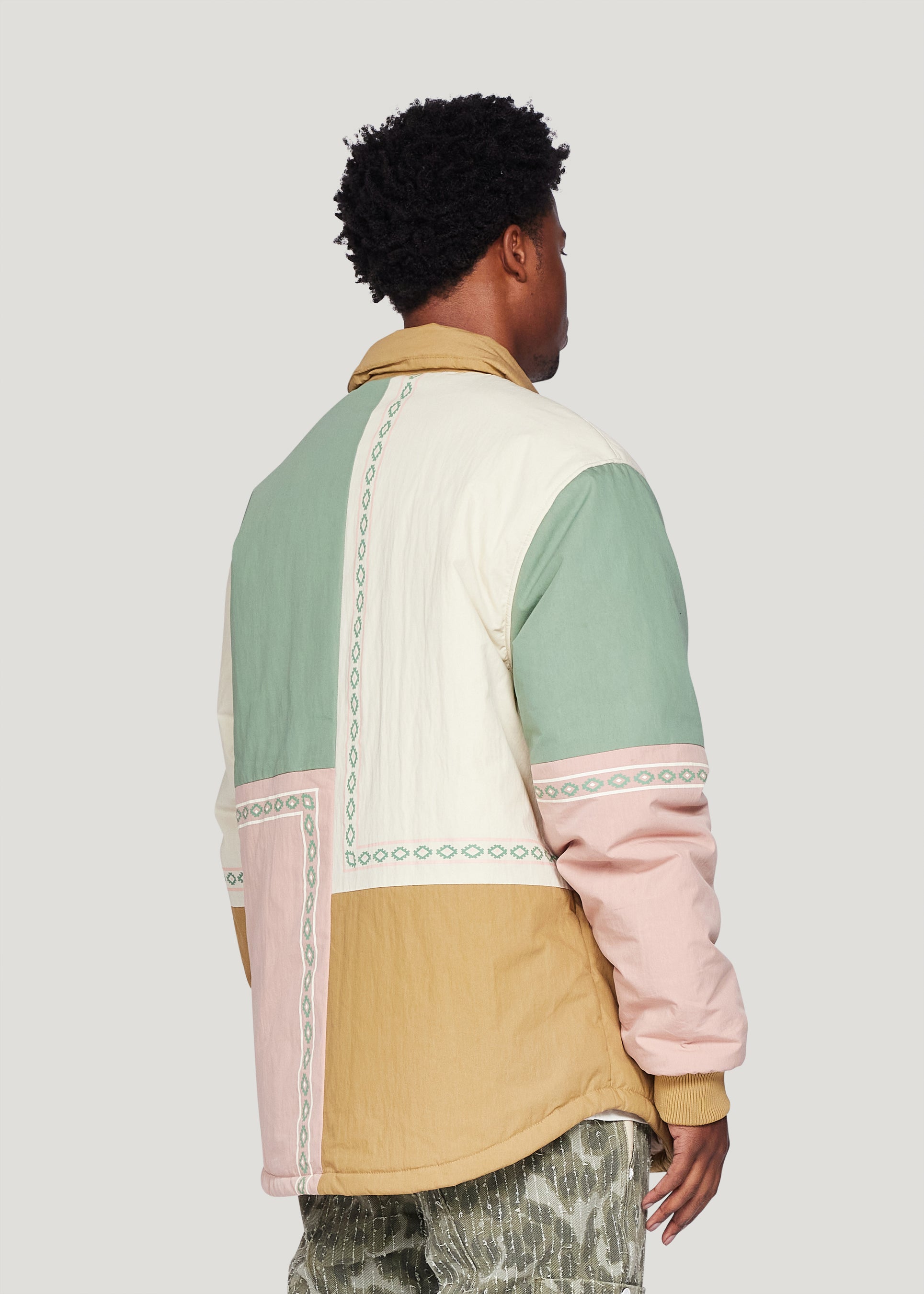 Patchwork Padded Shirt - Multi (Khaki)