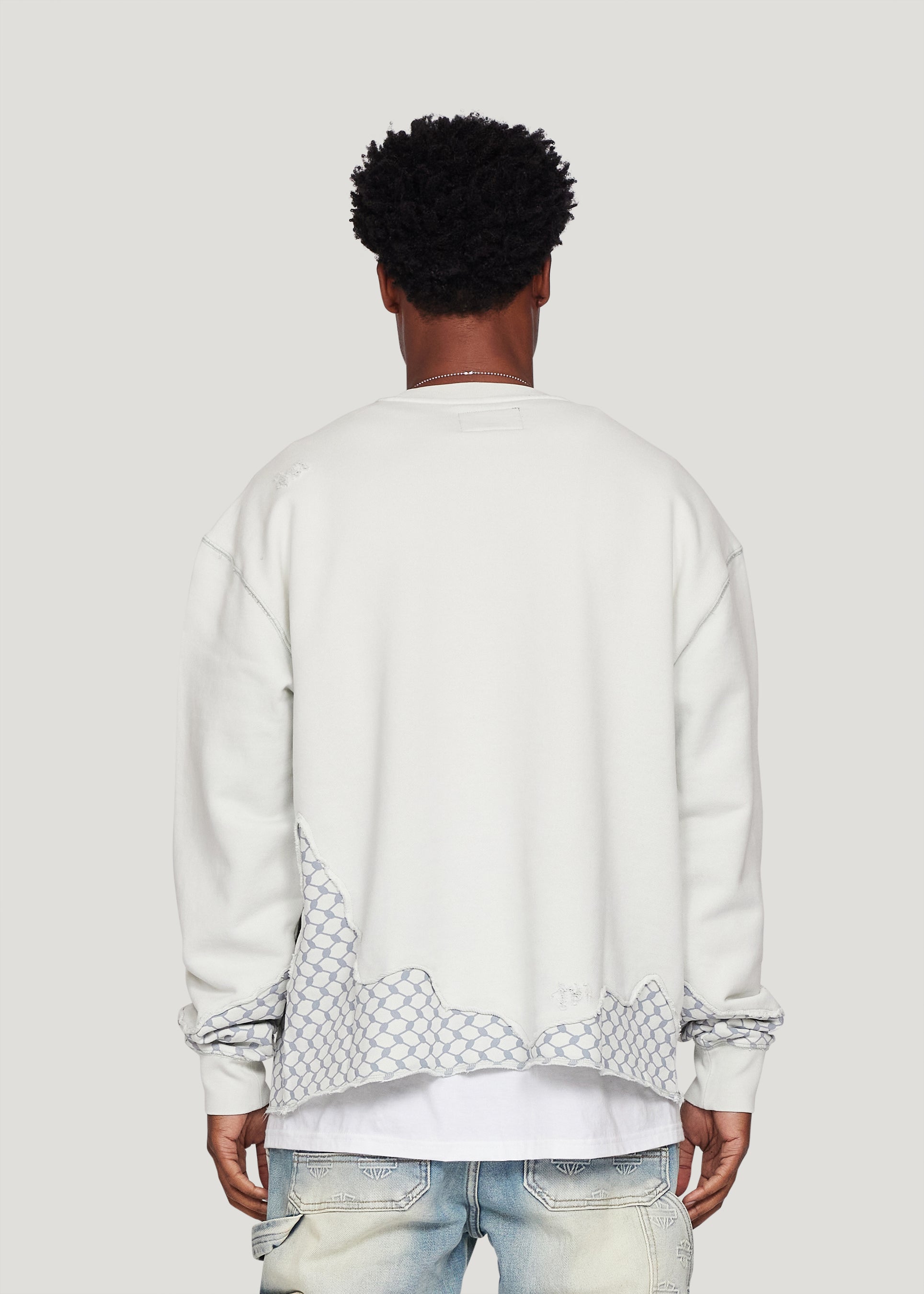Distress Pattern Crewneck (Light Mint)