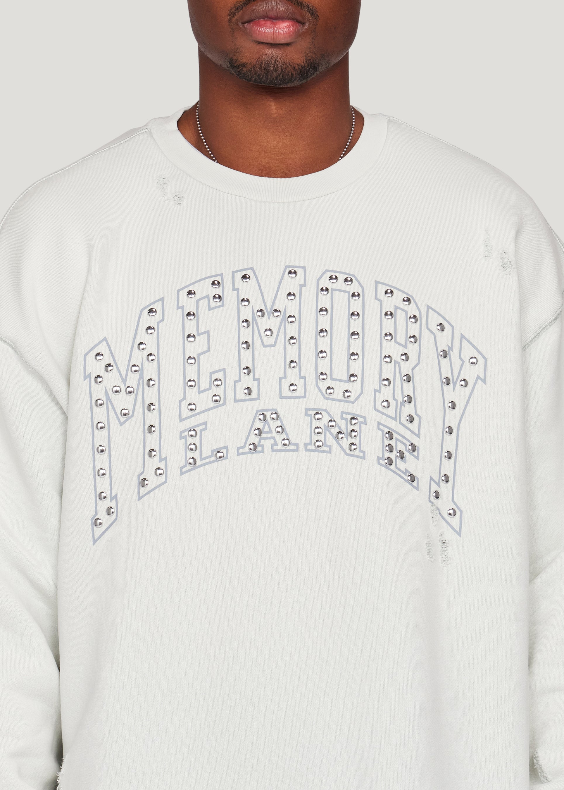 Distress Pattern Crewneck (Light Mint)