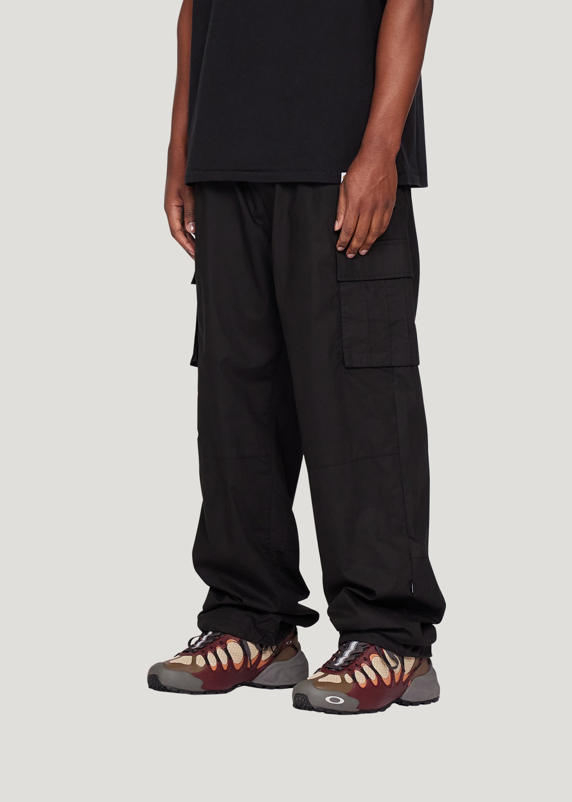 Baggy Nylon Cargo Pant (Black)