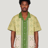 Patch Work Short Sleeve Button-Down (Khaki)