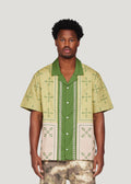 Patch Work Short Sleeve Button-Down (Khaki)