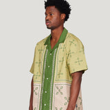 Patch Work Short Sleeve Button-Down (Khaki)