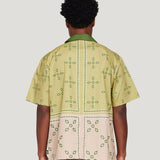 Patch Work Short Sleeve Button-Down (Khaki)