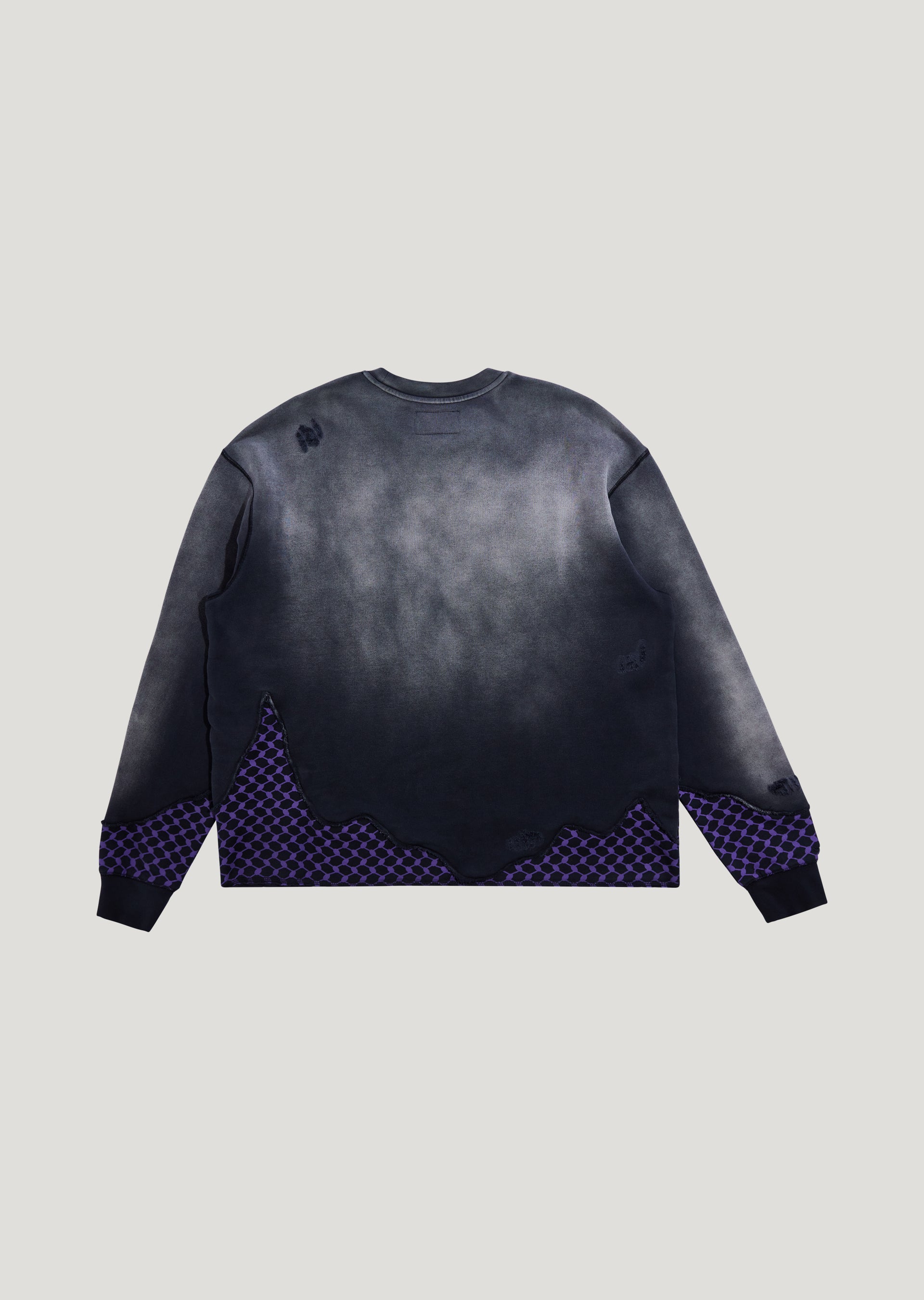 Distress Pattern Crewneck (Black)