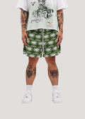 Barbwire Print Mesh Shorts (Hunter Green)