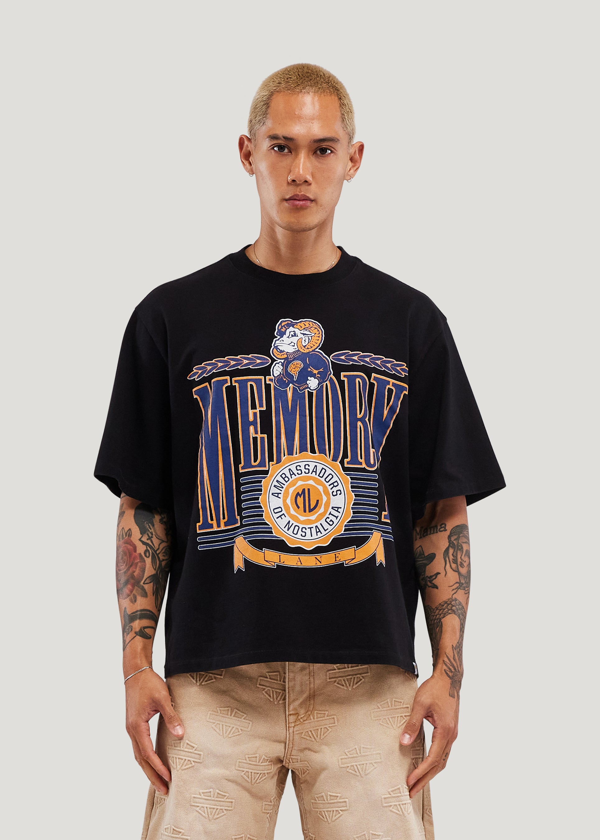 Ramsy Throwback Crop Tee (Vintage Black)