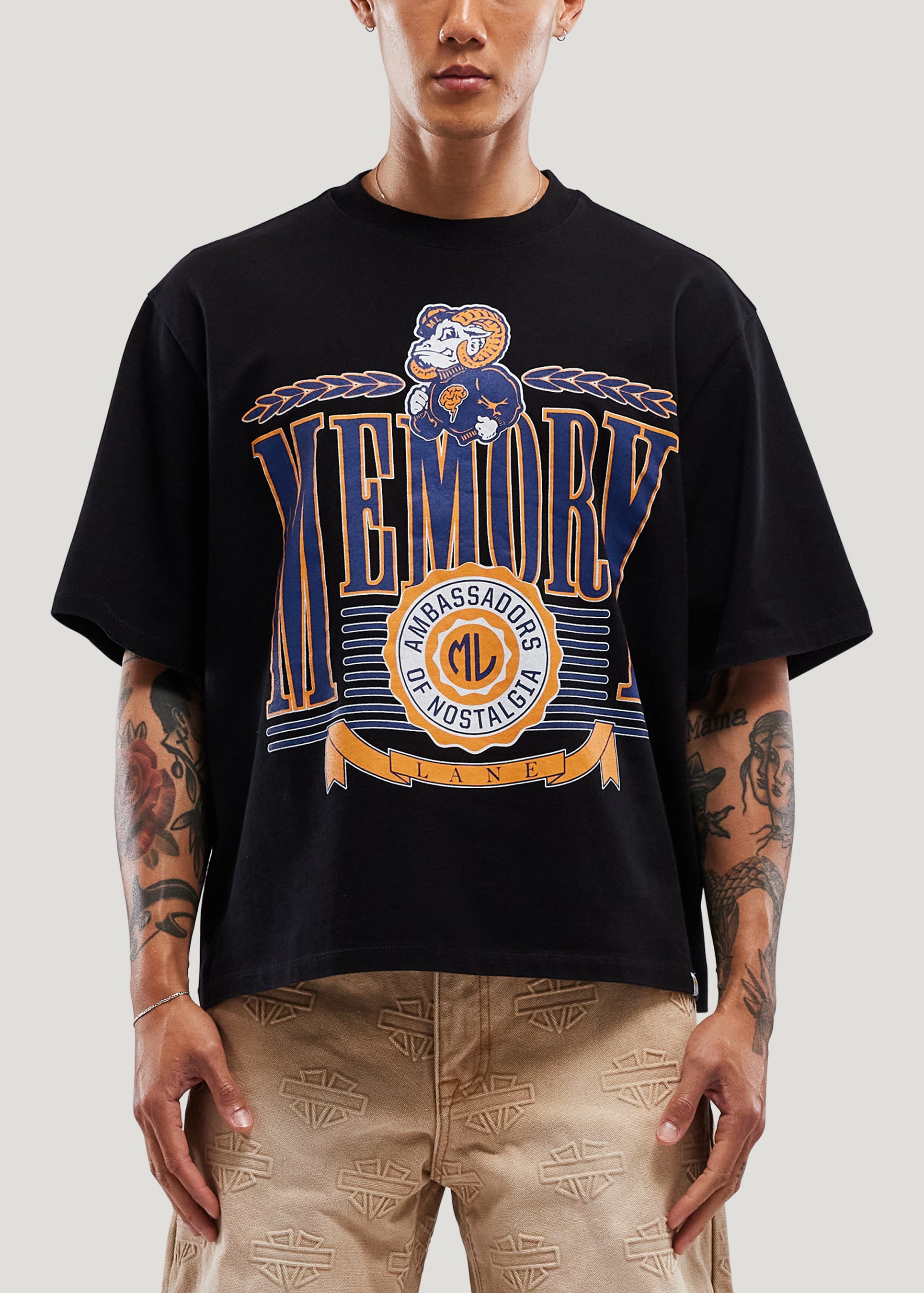 Ramsy Throwback Crop Tee (Vintage Black)