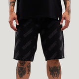 Repeat Core Logo Baggy Denim Shorts (Black Rinse)