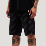 Repeat Core Logo Baggy Denim Shorts (Black Rinse)