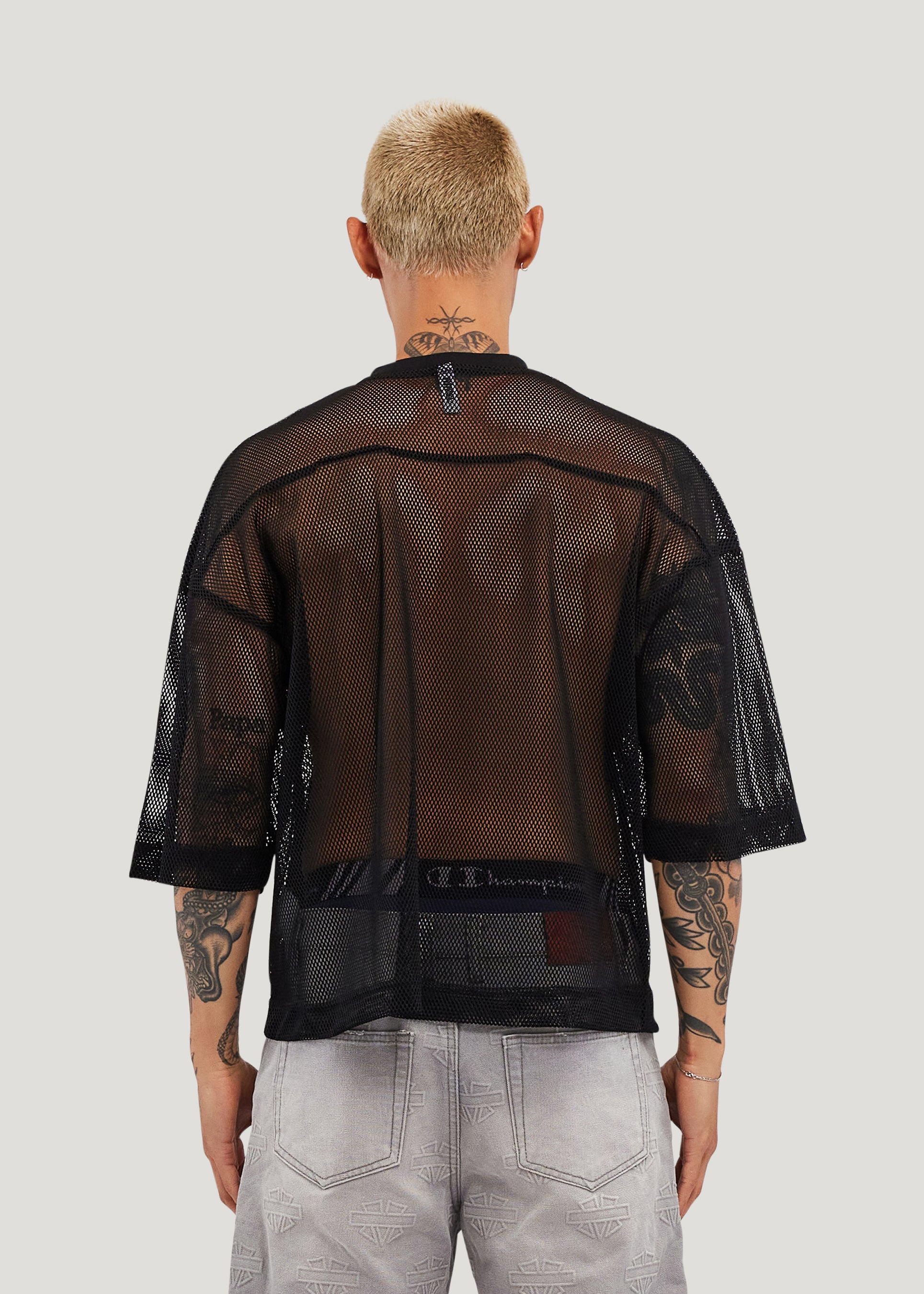Open Mesh Initial Jersey (Black)
